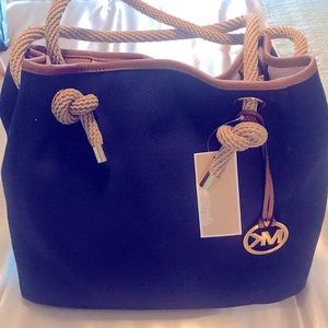 Michael Kors NWT Canvas Handbag with Gold hardware